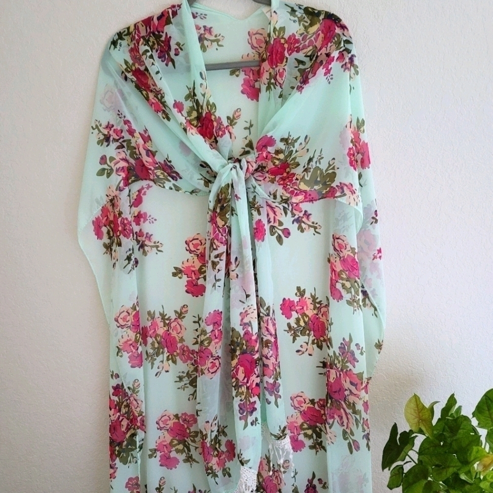 One size floral beach wrap